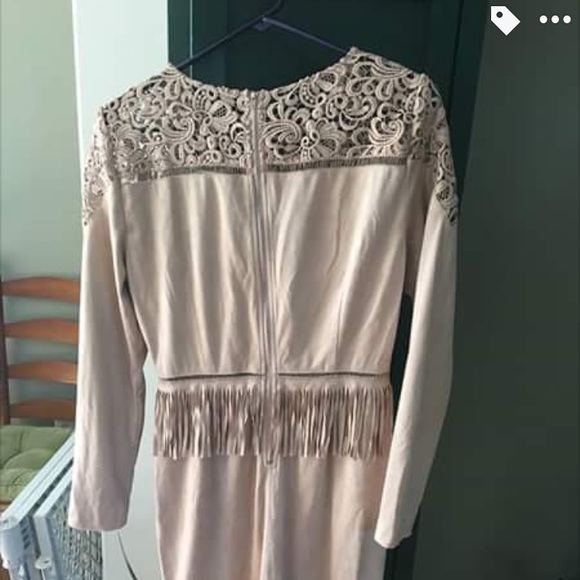 Gianni Bini  Mia Faux-suede Lace Yoke Sheath - Picture 4 of 4